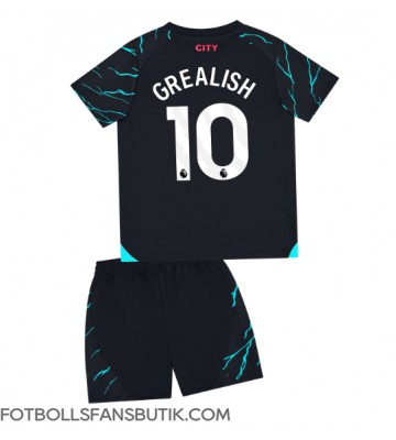 Manchester City Jack Grealish #10 Replika Tredje Tröja Barn 2023-24 Kortärmad (+ Korta byxor)